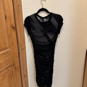 Ribbed bodycon dress with layered tulle by bcbgmaxazria